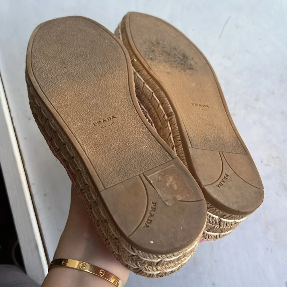 Prada Pink Platform Espadrilles